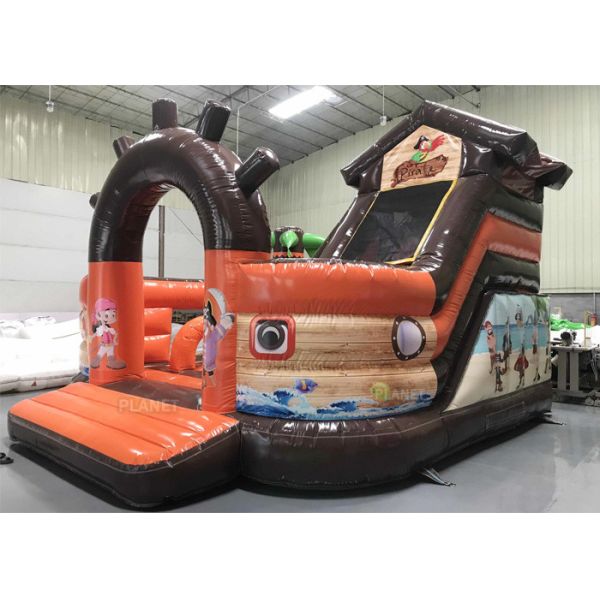 5.5m Inflatable Pirate Ship Jumping Castle Combo For Adult Kids