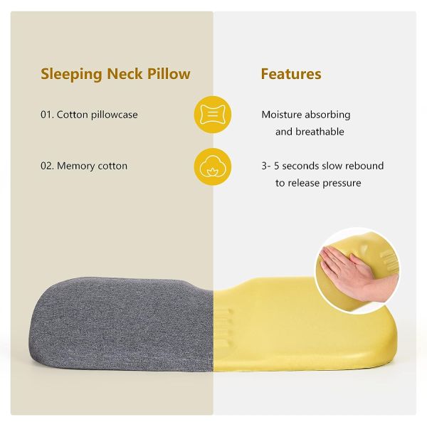 Portrait Pattern Memory Foam Neck Bolster Pillow for Pain Relief Sleeping Aid Support