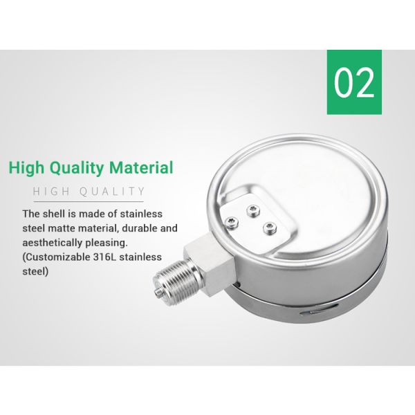 Thread Customizable 304SS Stainless Steel Capsule Type Pressure Gauge 100mm Diameter