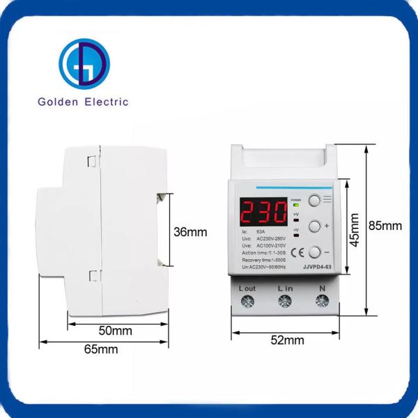 LED Display Digital Voltage Protector For Overload Protection Relay 3p 63A 230V