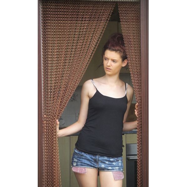 Anodised Deco Mesh Rope Aluminium Chain Door / Fashion Fly Screen Curtain
