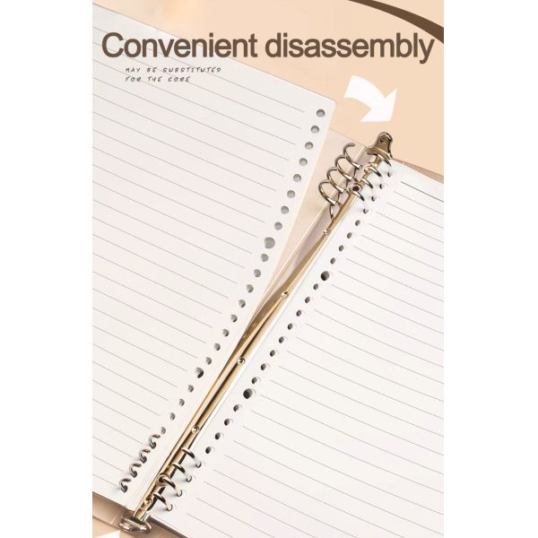 A5 A6 PU Leather Loose-Leaf Book Loose Pages Textbook Notebook