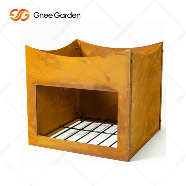 Metal de aço Rusty Barbecue Grill de acampamento de Corten para vegetais de cozimento exteriores