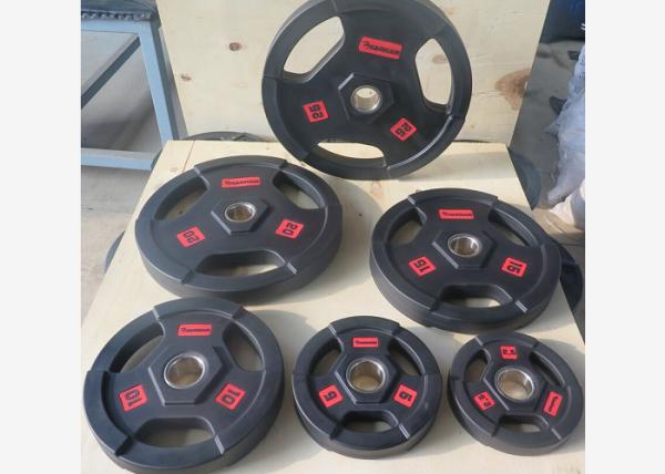 As placas de borracha pretas do peso do Barbell do plutônio/levantamento de peso chapeiam 2,5 - 25kgs