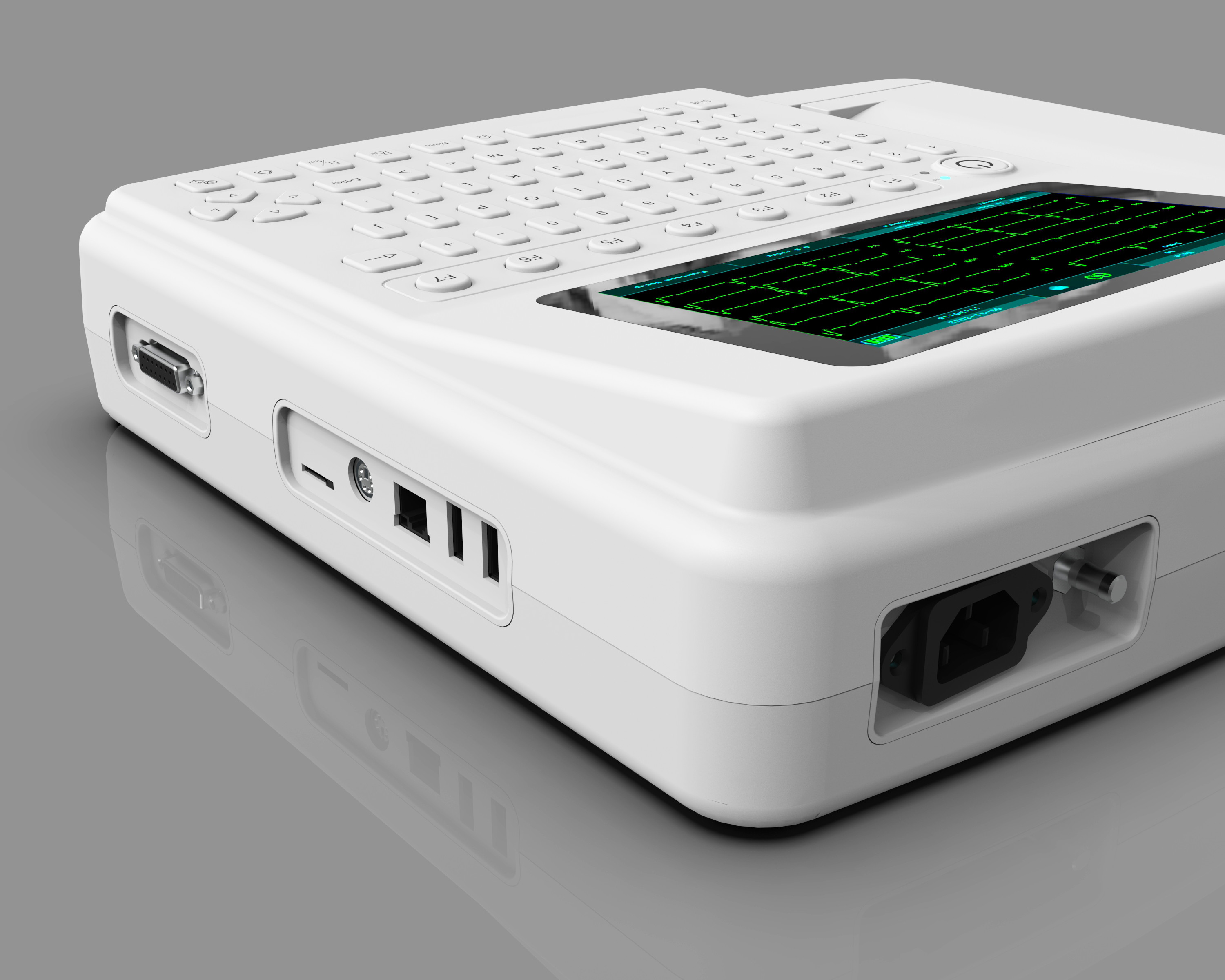 Руководство канала 12 машины 12 электрокардиограммы ECG полной клавиатуры экрана касания с принтером