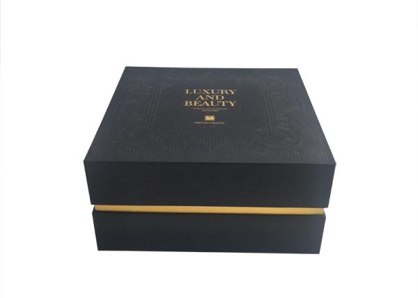 Cosmetic Gift Present Boxes With Lids Cardboard Embossed Logo Make Up Packaging