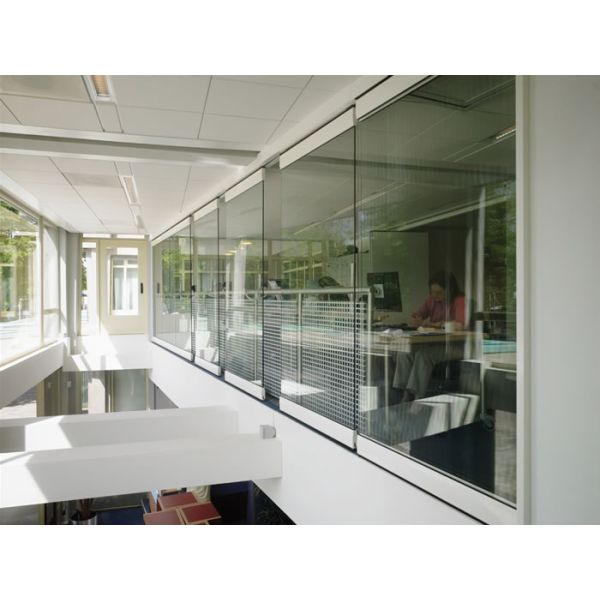 Aluminum Track Profile For Double Glass Acoustic Folding Movable Office Glass Partitions Wall