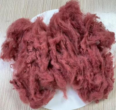 Recycled Polyester Staple Fiber 1.5D 38mm Dope Dyed Red