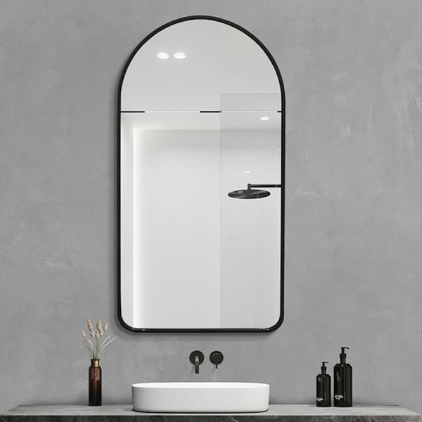 Wall Mounted Metal Frame Arch Bathroom Mirror Decorative Dressing Mirror For Bedroom