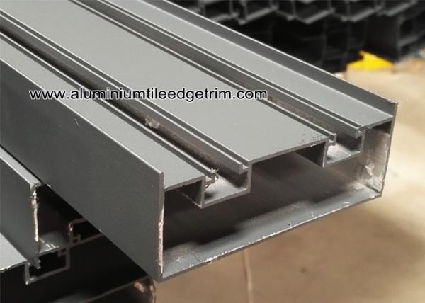 Extruded Aluminum Sliding Door Frame Profile With Powder Coating Grey