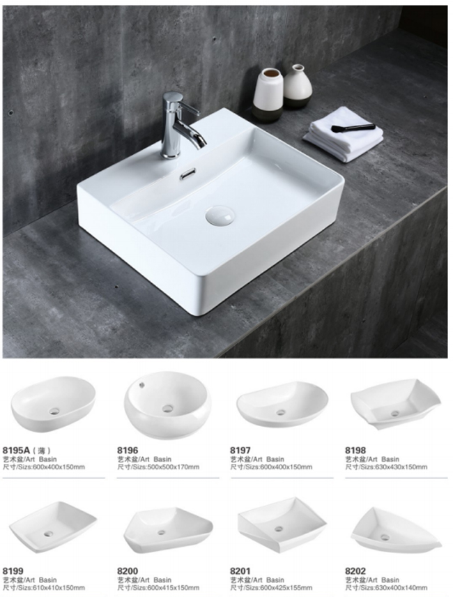 Столешница сосуда Lavabo керамической руки Bathroom таза мытья гостиницы раковины прямоугольная