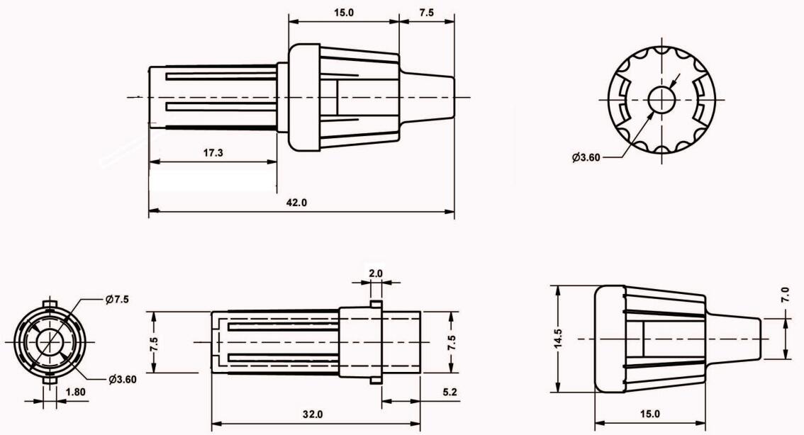 Тип Fuseholder штифта руководств провода датчика 22AWG 20 желтый 5.2X20 5x20mm встроенный