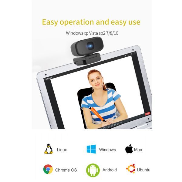 Manual Focus HD 720p 14MP Mini USB Webcam 360 Degree Wide Angle