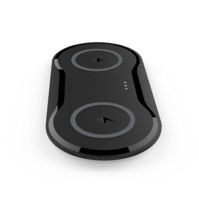 2 em 1 almofada de carregamento sem fio dupla de Max Portable Smartphone Charger Black do iPhone 12 pro