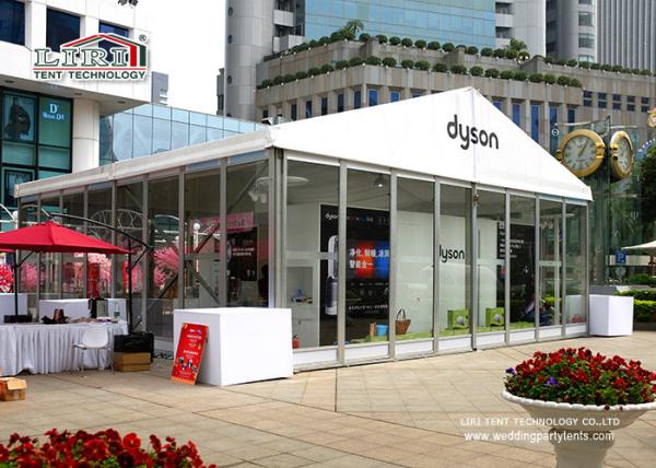 Glass Sidewall Luxury Event Tent For Exhibition Shop / White Outdoor Canopy Tent