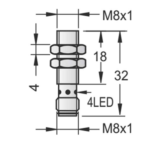Короткий провода M8 DC 3 датчика близости высокой точности цилиндрический индуктивный мини с типом соединителя 3 Pin Pico