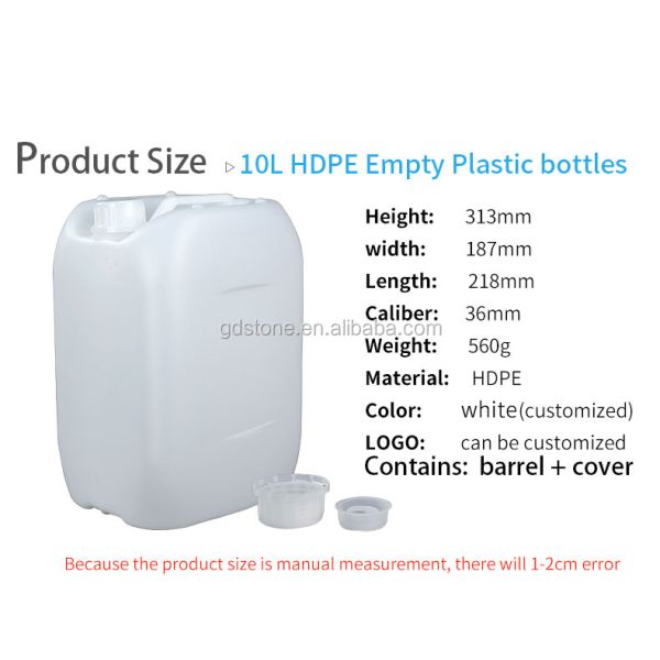 560g 10L HDPE Plastic Container With Plastic Handle Durable