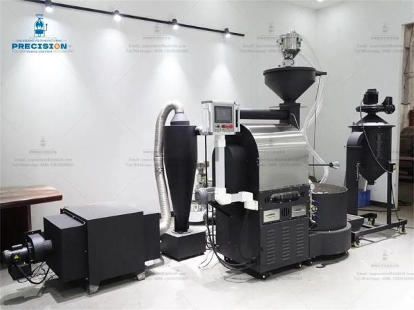 Automático torrefactor de café de aço inoxidável industrial 60kg 0-300°C ajustável