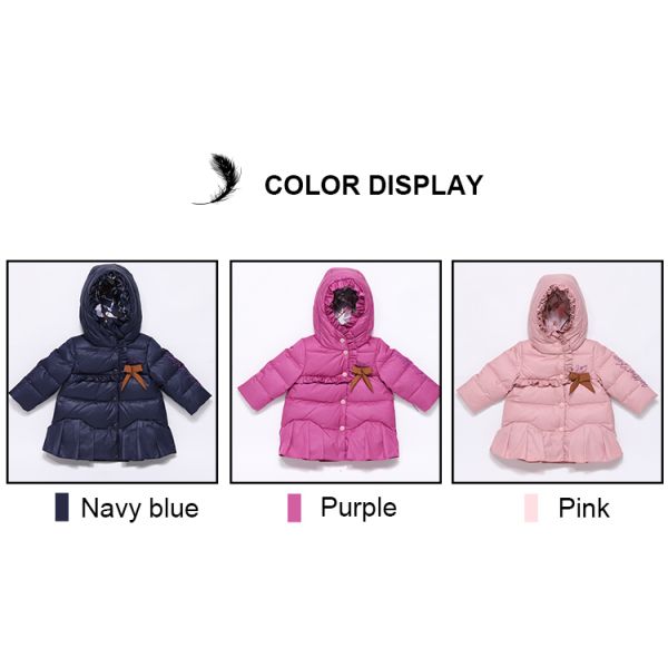 Children New Fashion High Quality Kids Thermal White Duck Down Jacket 2T Baby Girls Cream Winter Coat