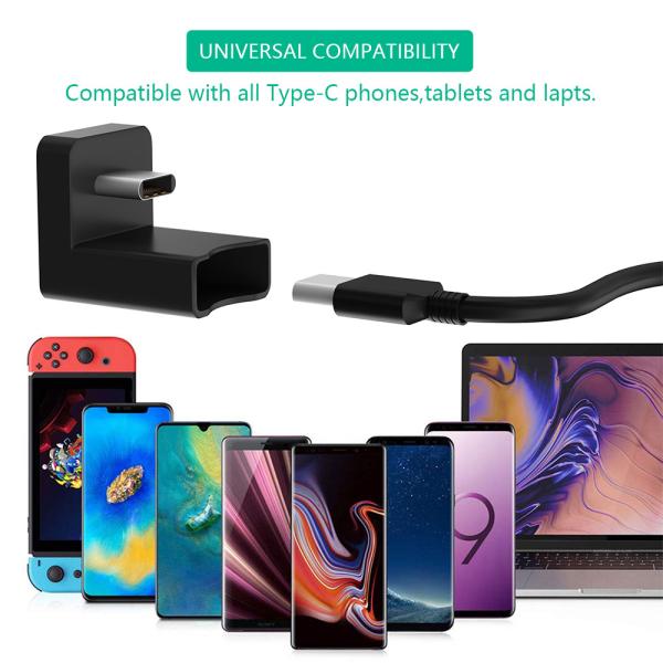 Adaptateur USB C de type C de 90 degrés de sexe masculin à féminin, Adaptateur USB 3.1 de type C de sexe masculin à féminin pour ordinateur portable et tablette