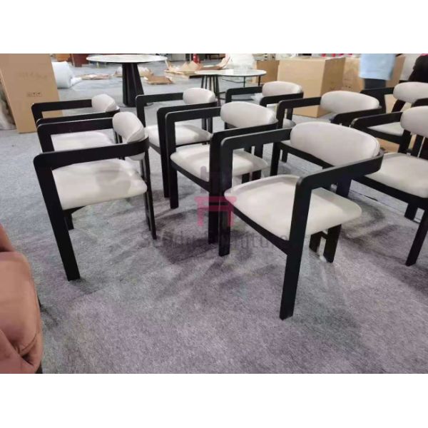 Integrated Cushion Ash Wood Chair W57cm Electroplating Feet For Hotel