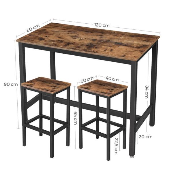 Wooden Bar Table and Stools, Bar Set for Sale, Bar Table and Chairs, Kitchen Furniture, LBT15X