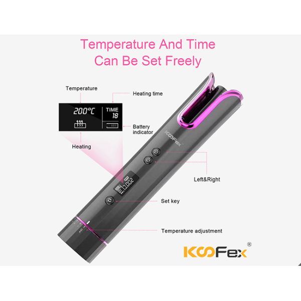 Портативная керамическая беспроводная сцена 110-220V Curler волос автоматическая Multi
