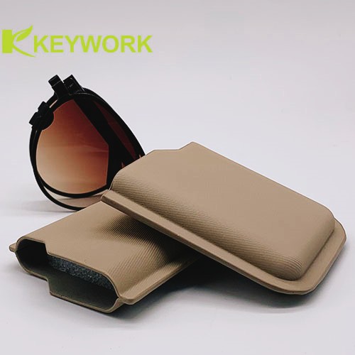 Les lunettes de soleil pliables ultra minces à la mode de caisse de lunettes de soleil gainent le cuir d'unité centrale d'ECO