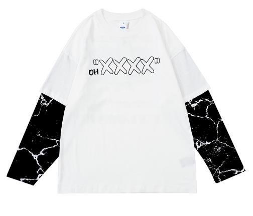 Camisa 100% longa dobro da luva T da cópia desproporcionado dos homens do algodão dos fabricantes 230GSM do fato do Oem