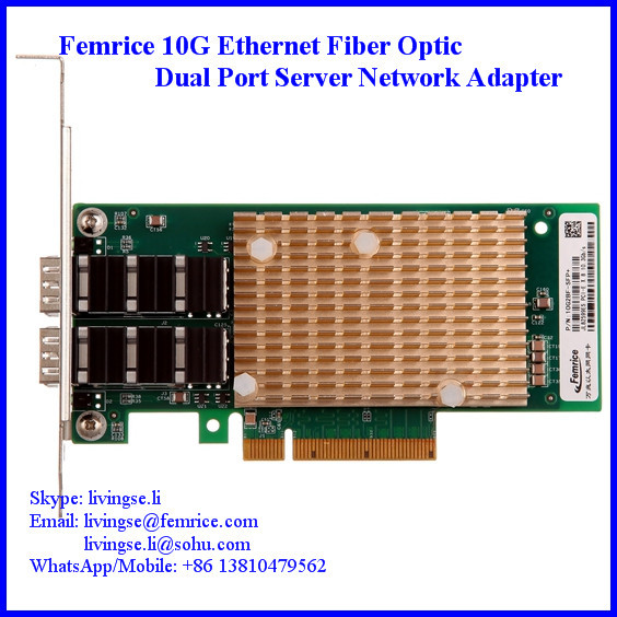 10G 2 Port Fiber Optic Network Card, 10G Dual Port Server Application NIC