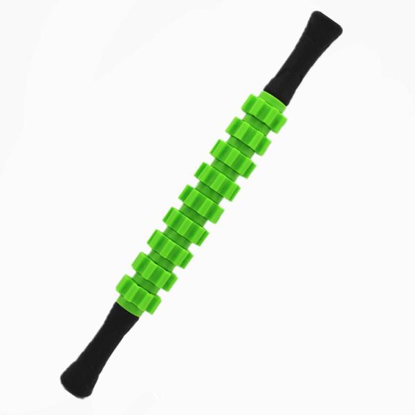 17.5x1.5in Green Massage Stick Hand Held Roller For Muscles Stainless Tube