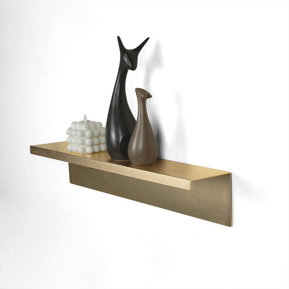 Classic Aluminum L Shape Shelf Wooden Floating Shelf Wall Decoration for Living Room Hardware