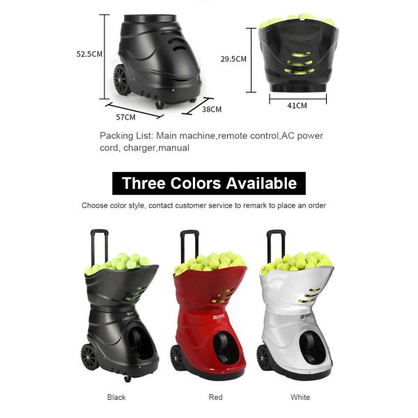 Máquina programável do treinamento do tênis de 150 bolas com 3 - tempo de funcionamento 6H