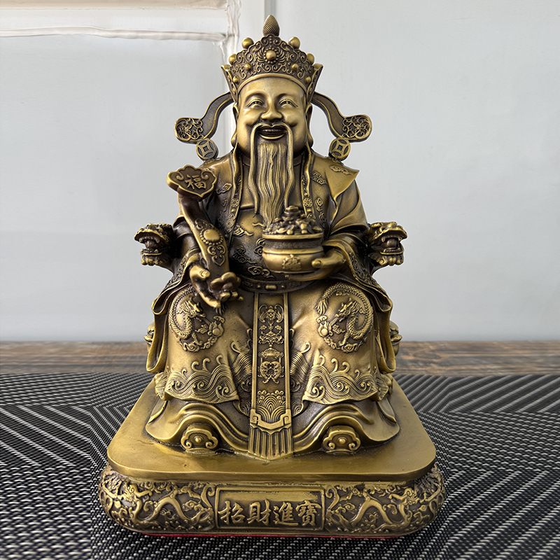 3D Printing God Of Wealth Statue Imitation Bronze Fortune Deity Sculpture