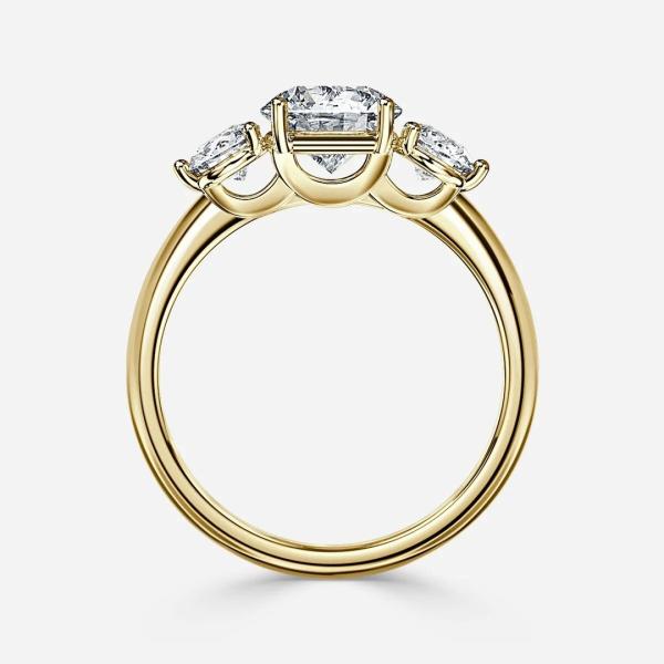 3 Stone Lab Grown Diamond Ring 1 To 3ct 18K 14K 10K 9K PT