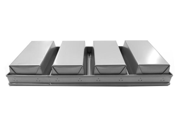 RK Bakeware China 3 Straps Nonstick Pullman Bread Pan Sandwich Box Toast Box Glazed For Wholesale Bakeries