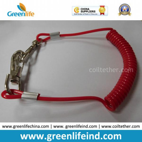 Retractable Pink Color Heavy Duty Tether Cord W/Carabiner