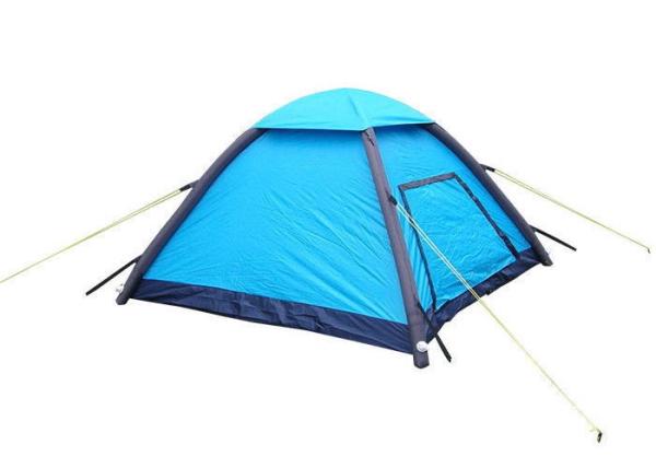 Tenda de acampamento de poliéster inflável para o exterior, à prova d'água, 190T 210*210*135CM 2 pessoas