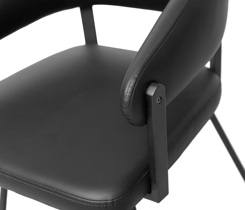 Черная кожа современный вращающийся стул легко чистить с железной основой Dc-7531