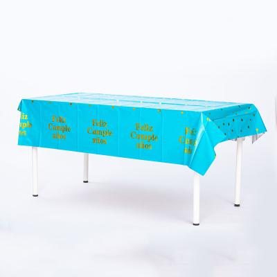 54x72 Disposable Party Tablecloth Blue Rectangle Tablecloth Plastic
