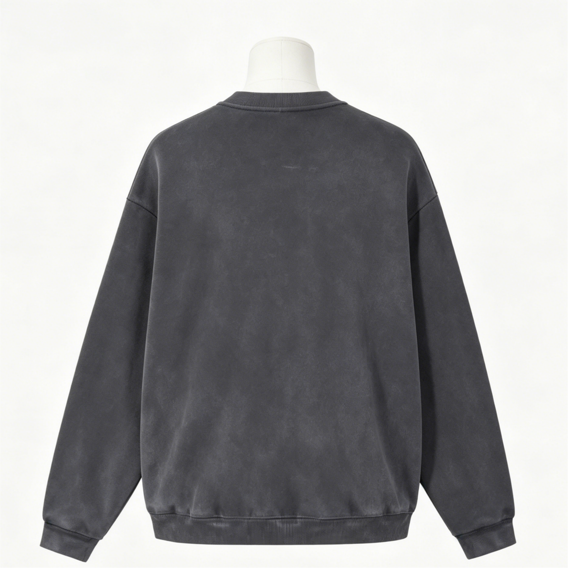 Men’s Vintage Washed Cotton Zip-Up Jacket 355G Casual Streetwear Fleece Lined Bomber