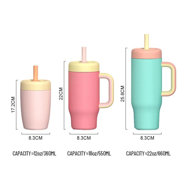 Botellas aisladas de acero inoxidable a granel 18-64 oz Vacuo con paja/manilla BPA-Free FDA aprobado