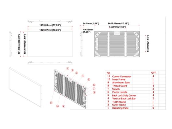 Urhealth 65 inch LCD display brightness panel for outdoor kiosk