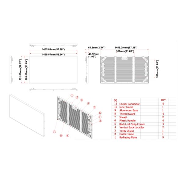 Urhealth 65 inch LCD display brightness panel for outdoor kiosk