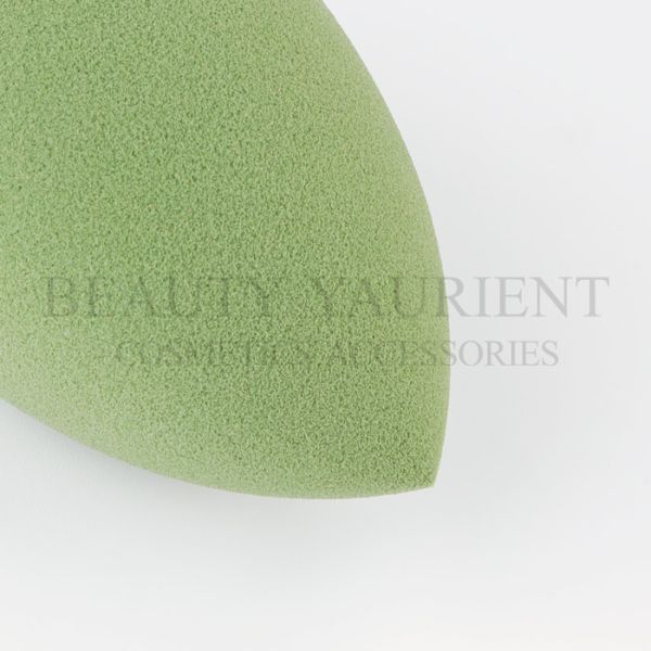 ISO9001 Green Cosmetic Powder Puff Egg Shaped Makeup Sponge Latex Free