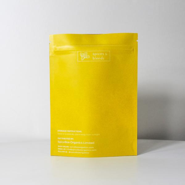 Organics Spice Kraft Paper Pouch Zipper Packaging Bag With Clear Window
