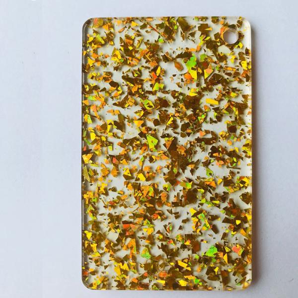 Gold Clear Glitter Acrylic Panel Home Exhibition Rack Daylight Lamp Decor