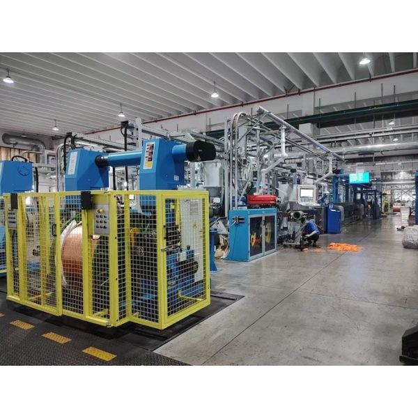 High-Speed Cable Extrusion Line with φ1.5mm-φ20mm Core Wire Diameter and Max 110m/min Speed for PVC, TPE, TPU, XLPE