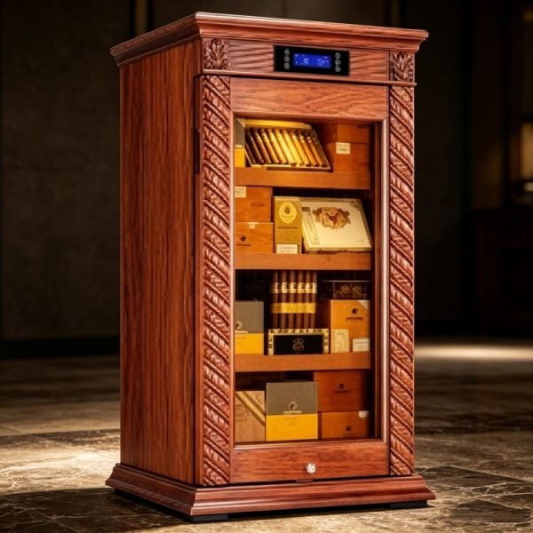 Exquisite Vintage Solid Wood Cigar Cooler Cooler Humidor Cabinet
