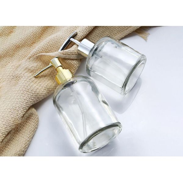 Hotel Bathing Washing Glass Shampoo Bottle With Sprayer Pump Anti Shock